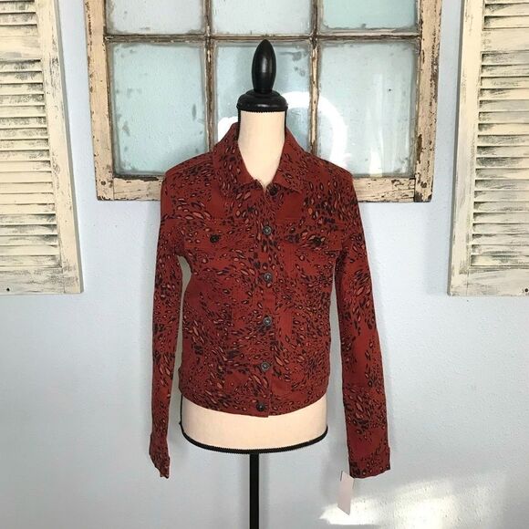 NWT Cute Ella Moss Animal Print Jean Jacket - Picture 2 of 16